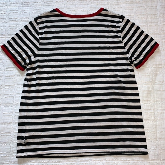 Black and White Stripped Vans Tee - Picture 3 of 3